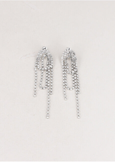 Aretes Largos Brillos PLATA