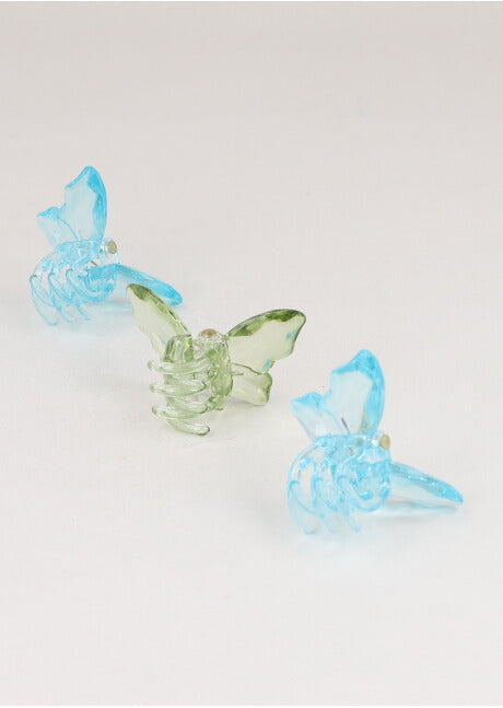 Set 3 Pinzas Mariposa AZUL