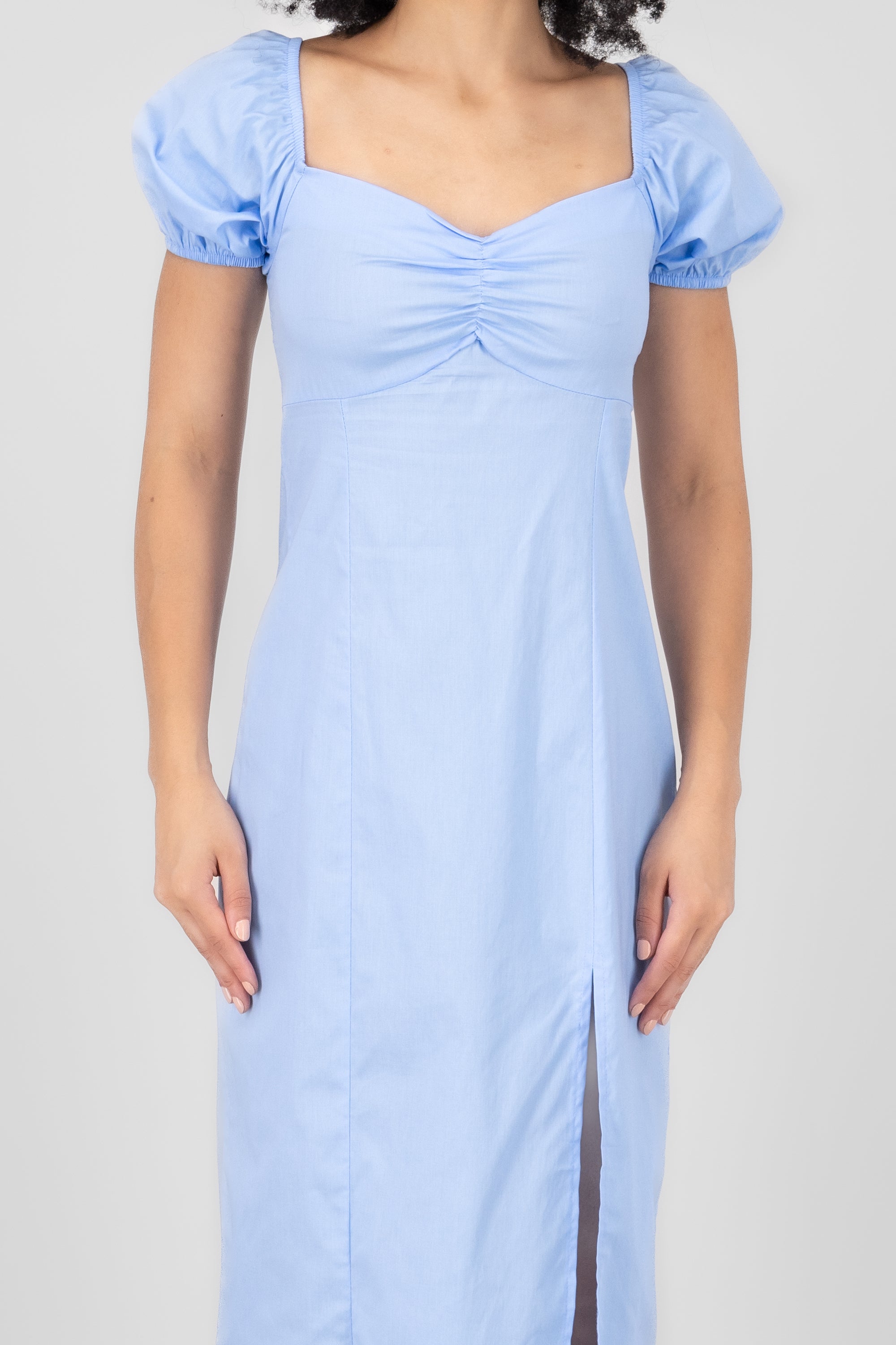 Frunched midi dress Sky blue