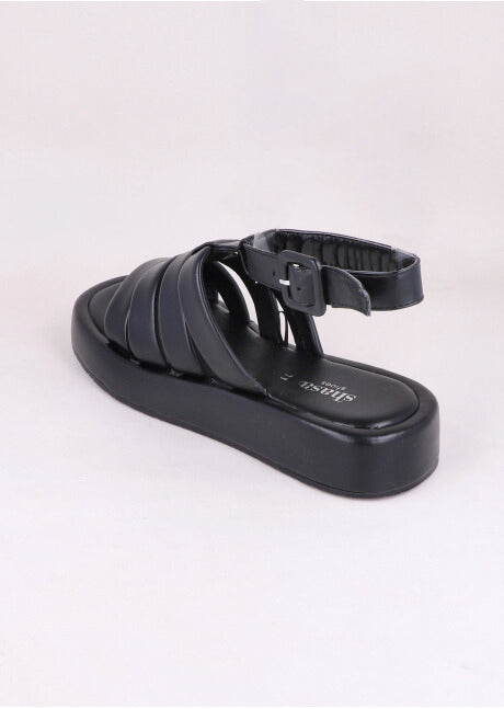 Flat gladiator sandals BLACK