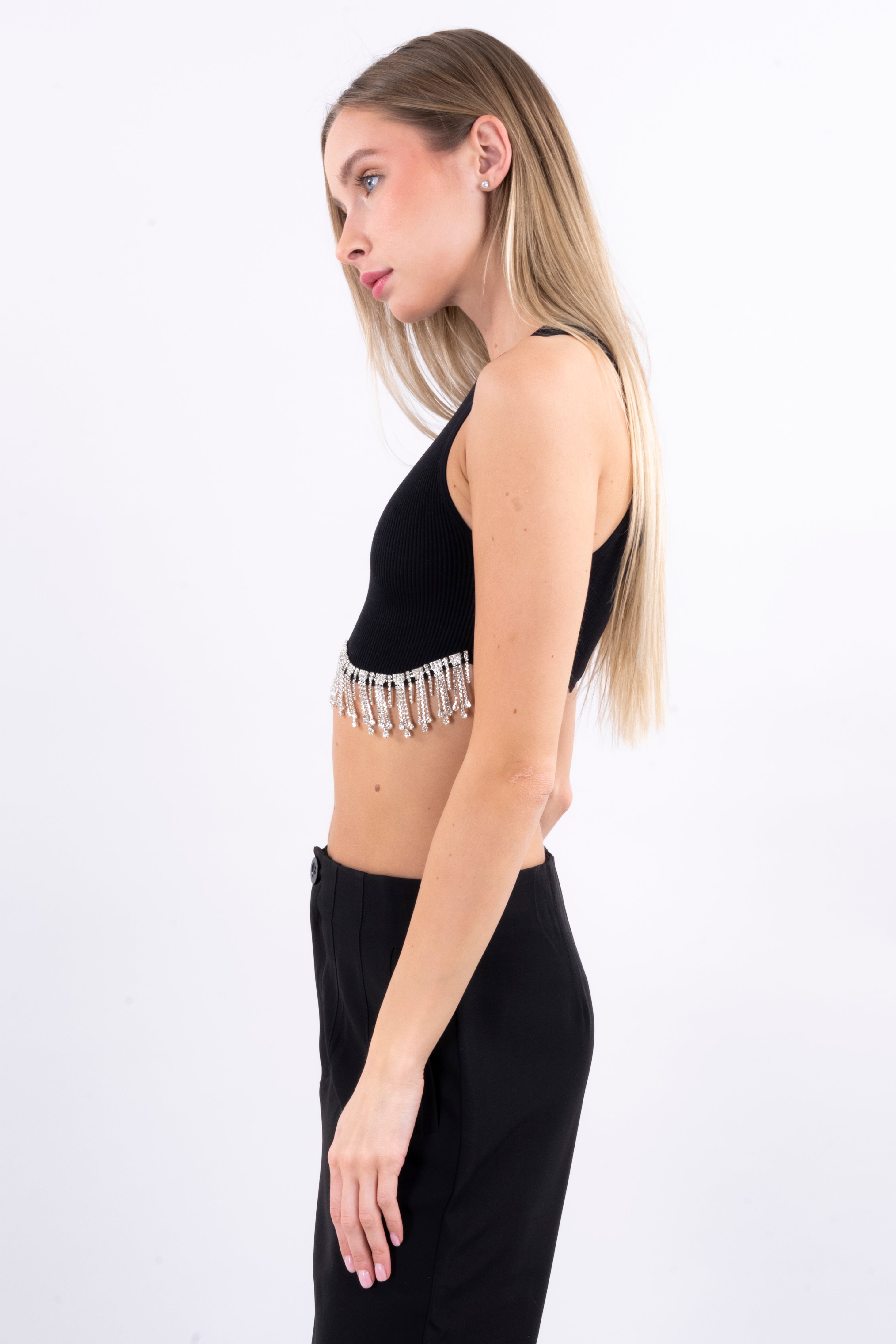 Top fringes BLACK