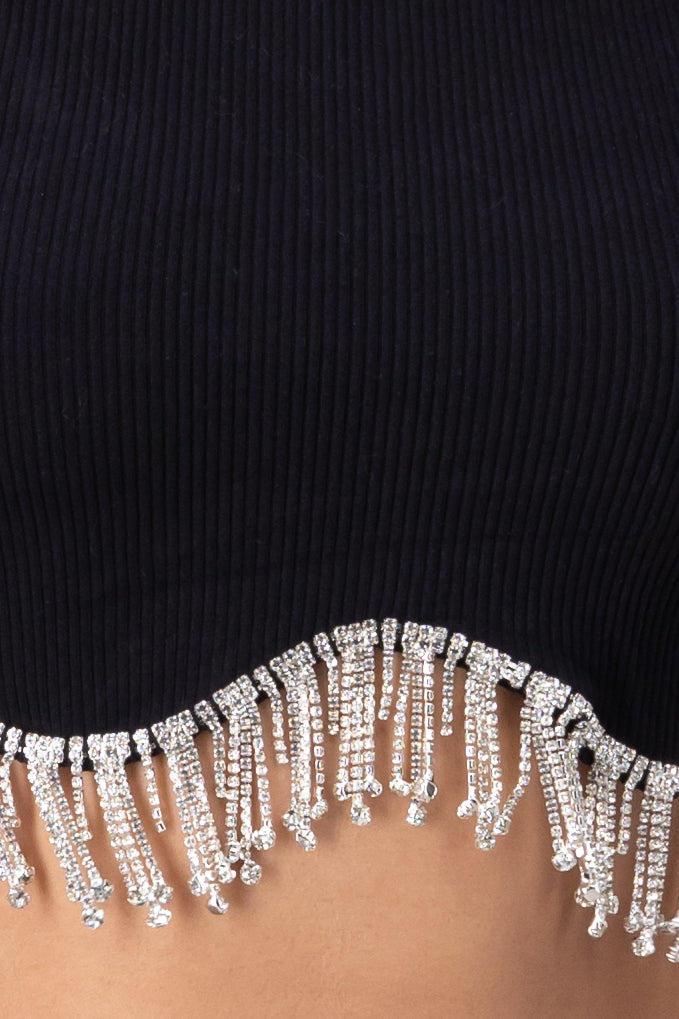 Top fringes BLACK