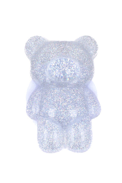 Soporte Celular Osito Glitter PLATA