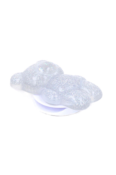 Soporte Celular Osito Glitter PLATA