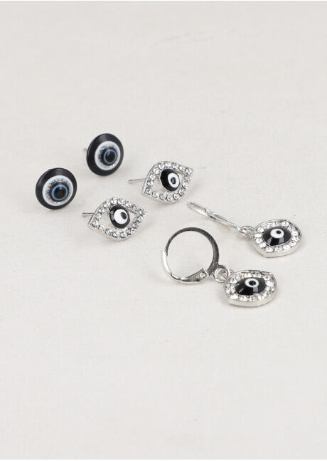 3 Pr Aretes Ojos PLATA