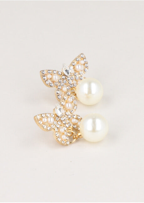 Pearl butterfly earrings GOLD