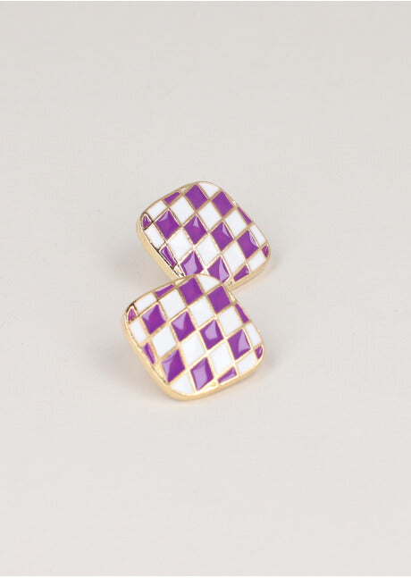 Aretes Cuadro Cuadros MORADO