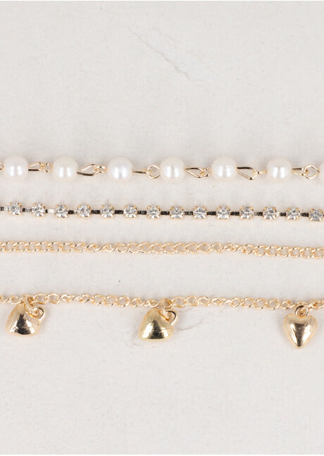 Pearls chain bracelet GOLD