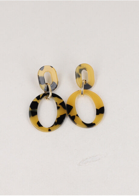 Aretes Doble Circulo Carey AMARILLO