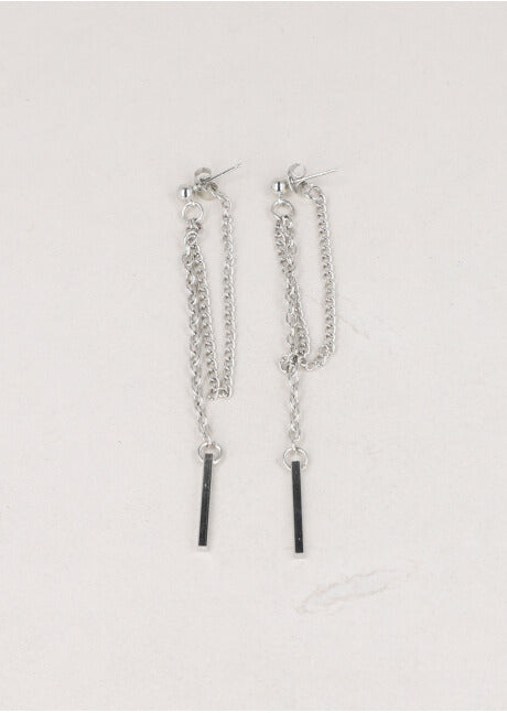 Aretes Cadenita Barra PLATA