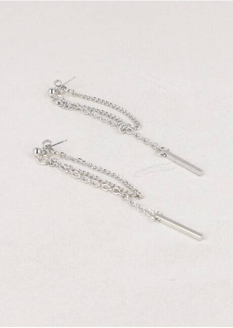 Aretes Cadenita Barra PLATA