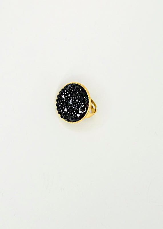 anillo circulo brillos NEGRO