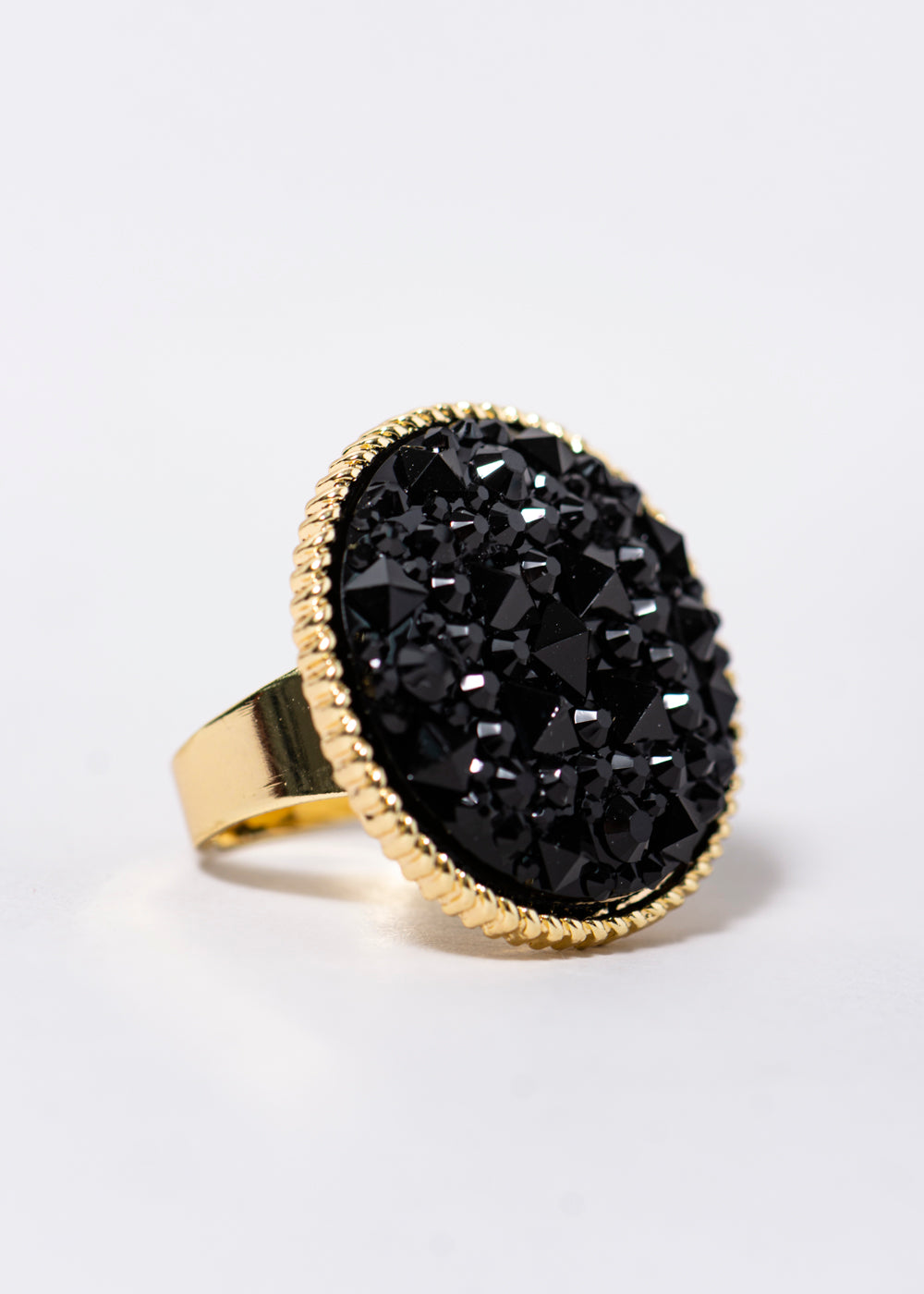 anillo circulo brillos NEGRO