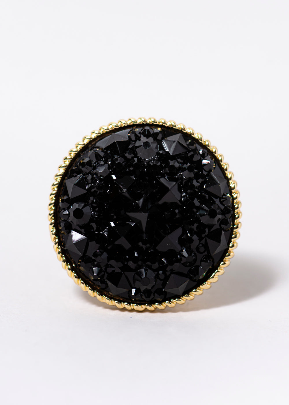 anillo circulo brillos NEGRO