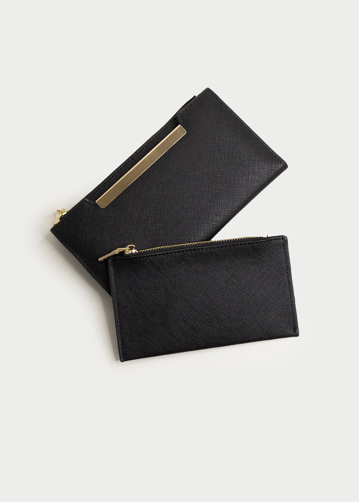 Cartera Midi Placa Metálica NEGRO