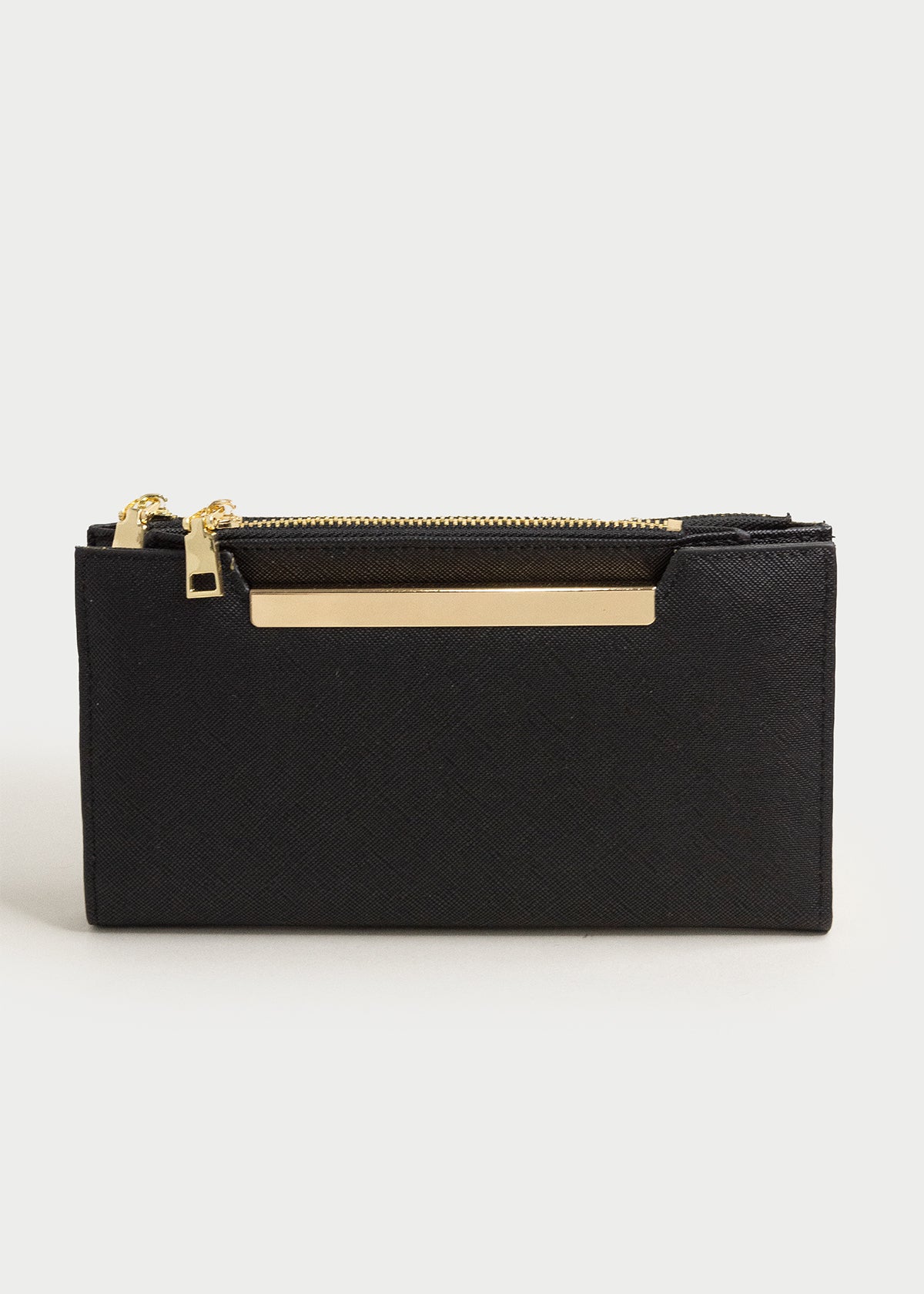 Cartera Midi Placa Metálica NEGRO