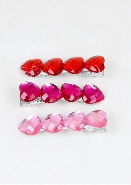 Set 3 Pieces Pin Hearts PINK