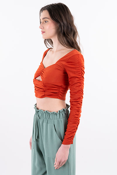 Top crop Fruncido Cutout Bust BRICK