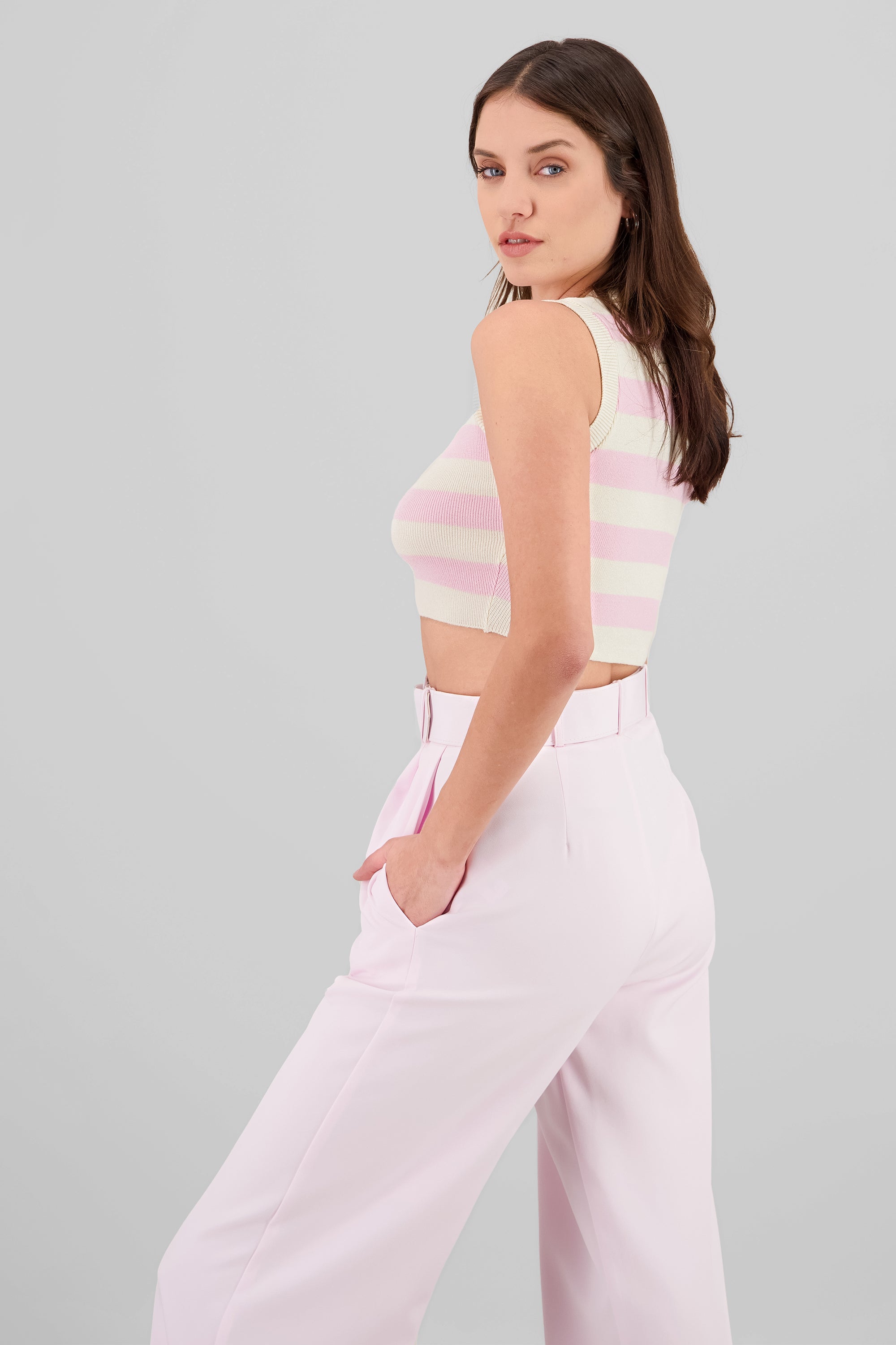 Chaleco Tejido Rayas ROSA