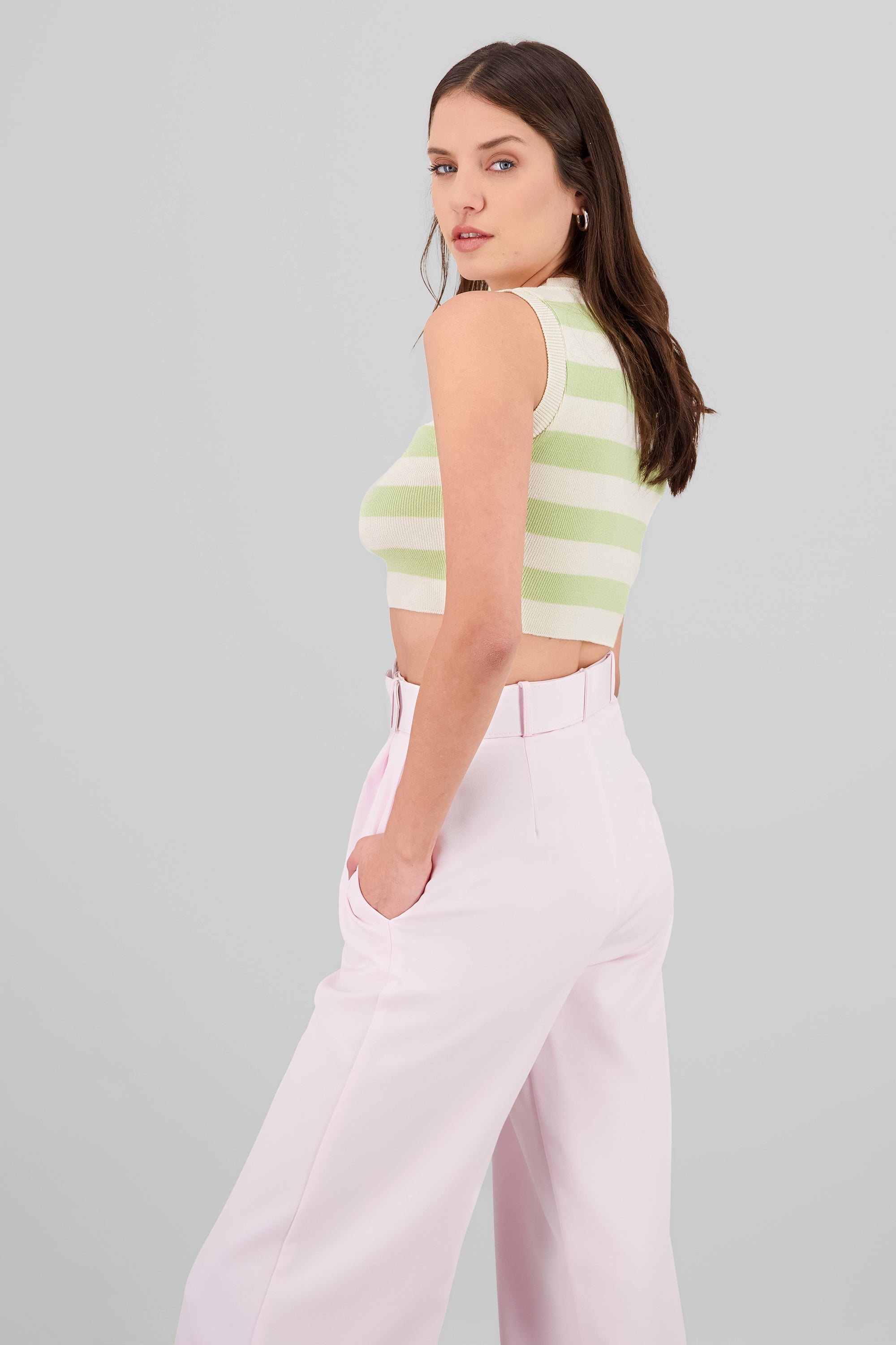 Chaleco Tejido Rayas VERDE