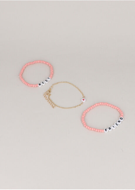 SET 3 BFF bracelets CORAL