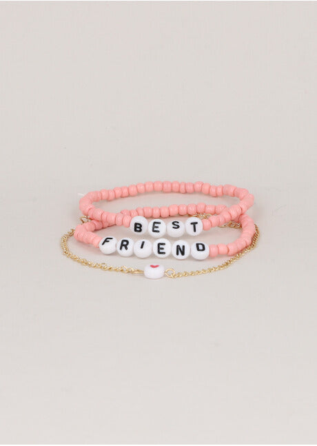 SET 3 BFF bracelets CORAL