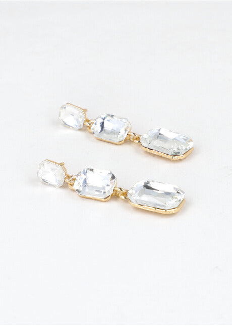 Aretes Triple Cristal TRANSPARENTE