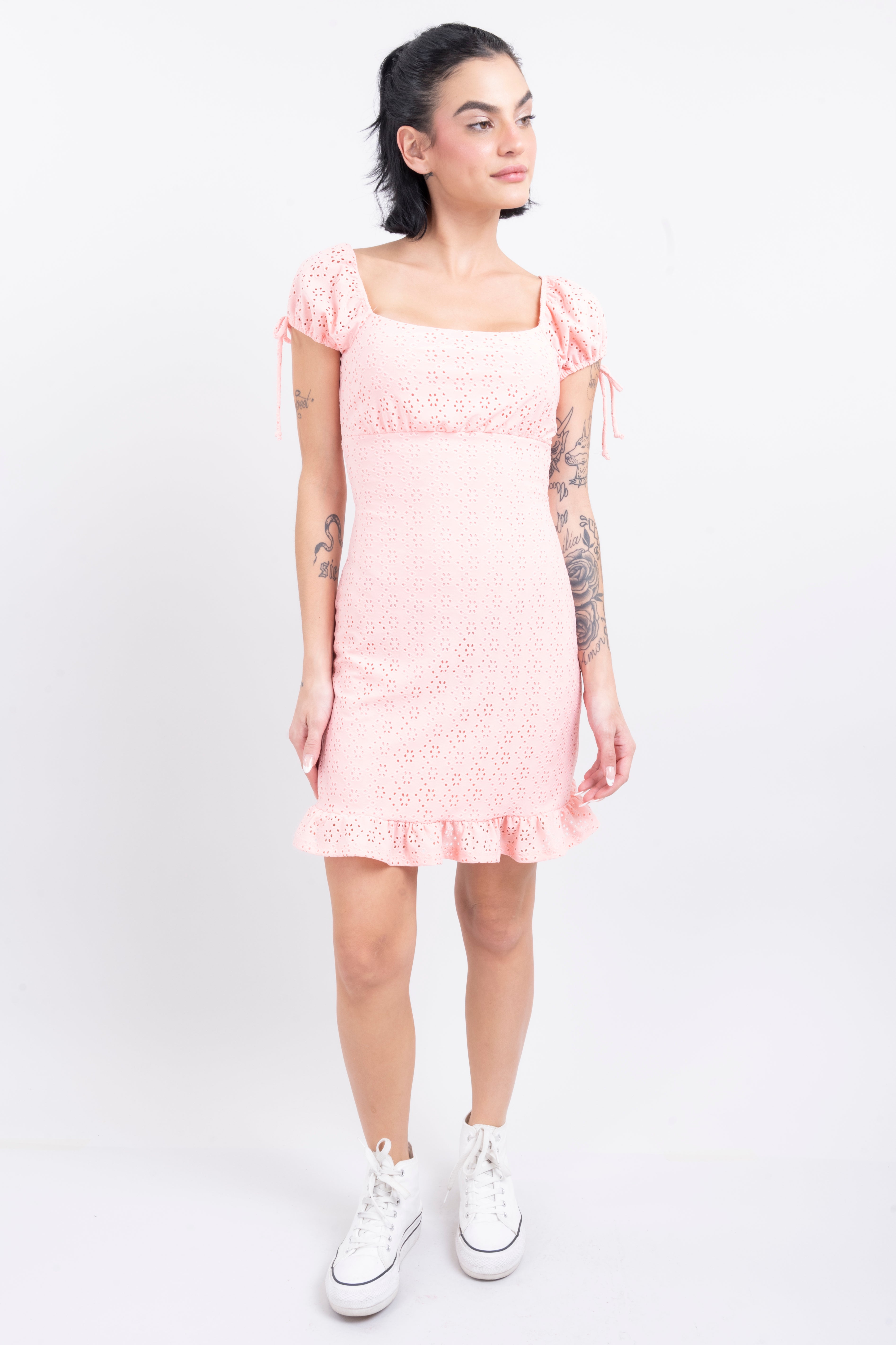 Mini Eyelet Olán dress ROSEWOOD