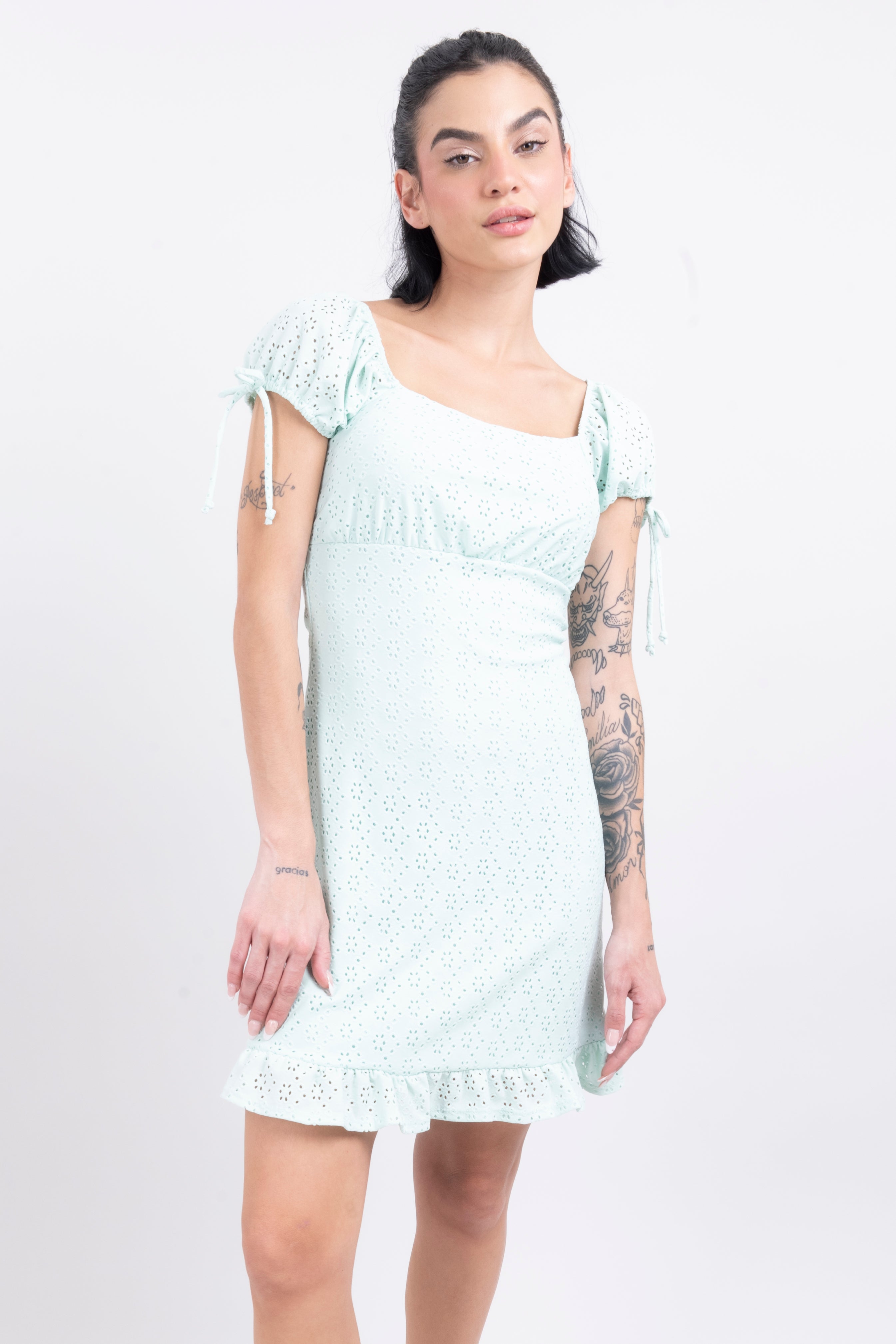 Mini Eyelet Olán dress MINT