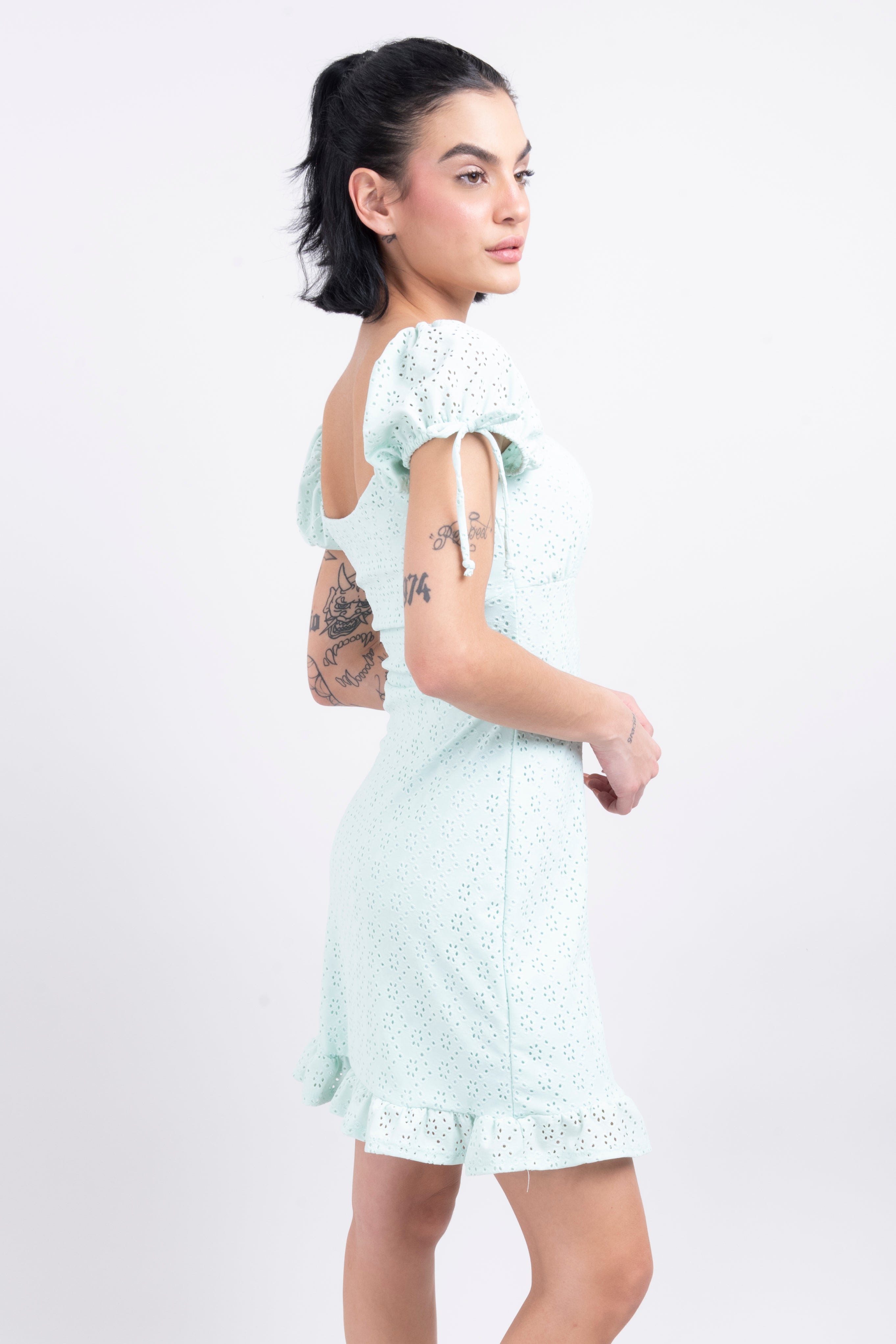 Mini Eyelet Olán dress MINT