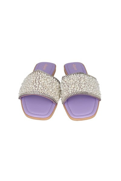 Sandals shovel pearls applications LILAC