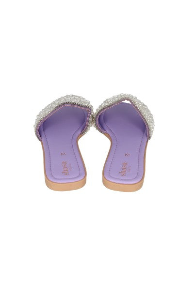 Sandals shovel pearls applications LILAC