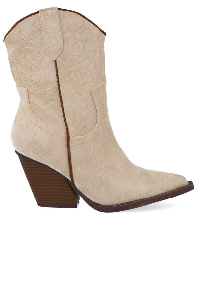 Suede cowboy botin Taupe