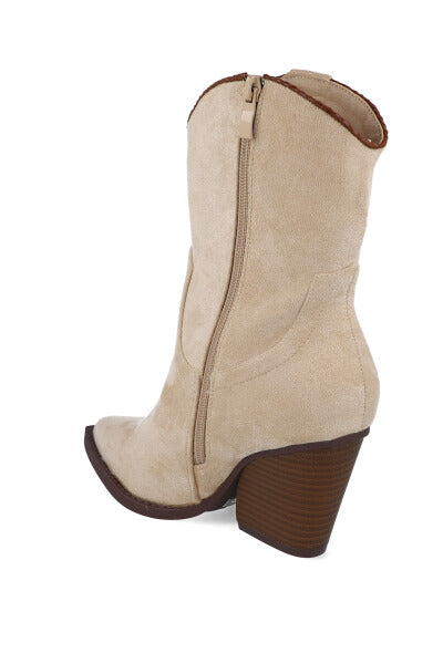 Suede cowboy botin Taupe