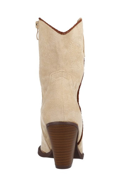 Suede cowboy botin Taupe