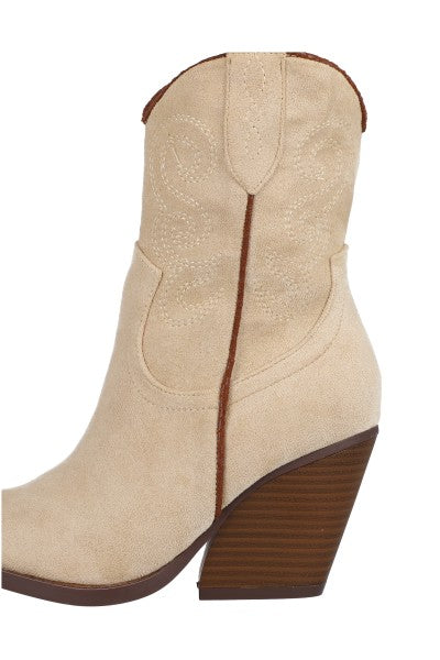 Suede cowboy botin Taupe