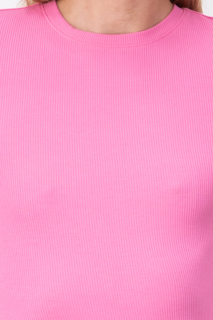 Vestido mini manga corta abertura ROSA