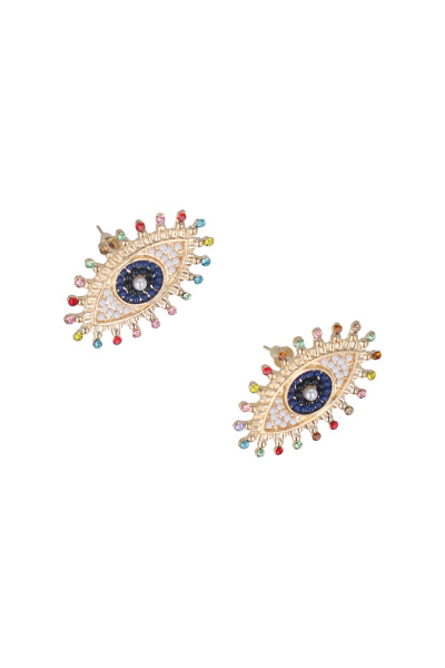 Aretes Studs Ojo Turco AZUL