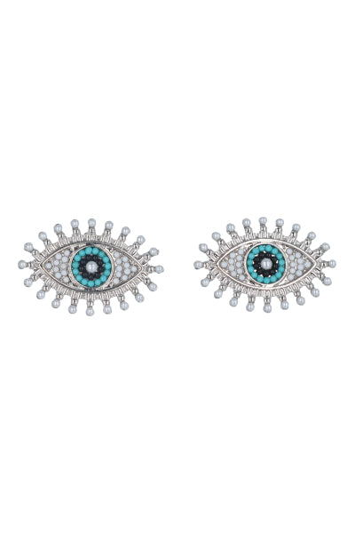 Aretes Studs Ojo Turco PLATA