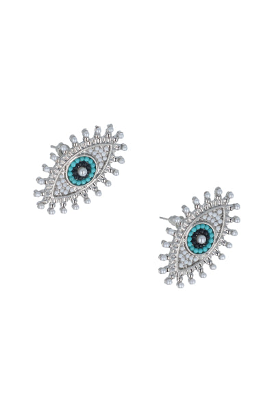 Aretes Studs Ojo Turco PLATA