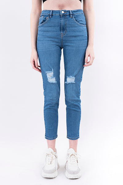 SKINNY JEANS FRONT DESTRUCTIONS Middle Stone