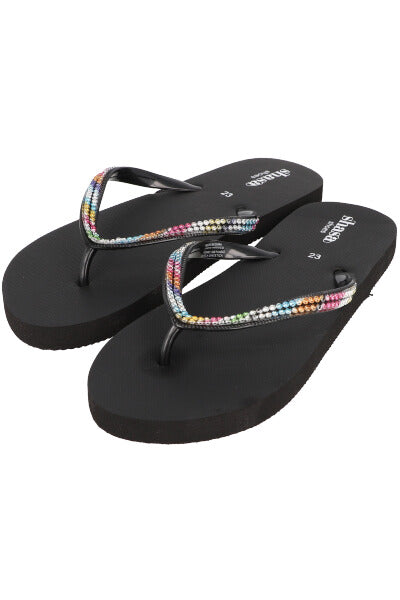 Flip flop cintas brillos NEGRO