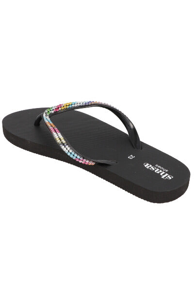 Flip flop cintas brillos NEGRO