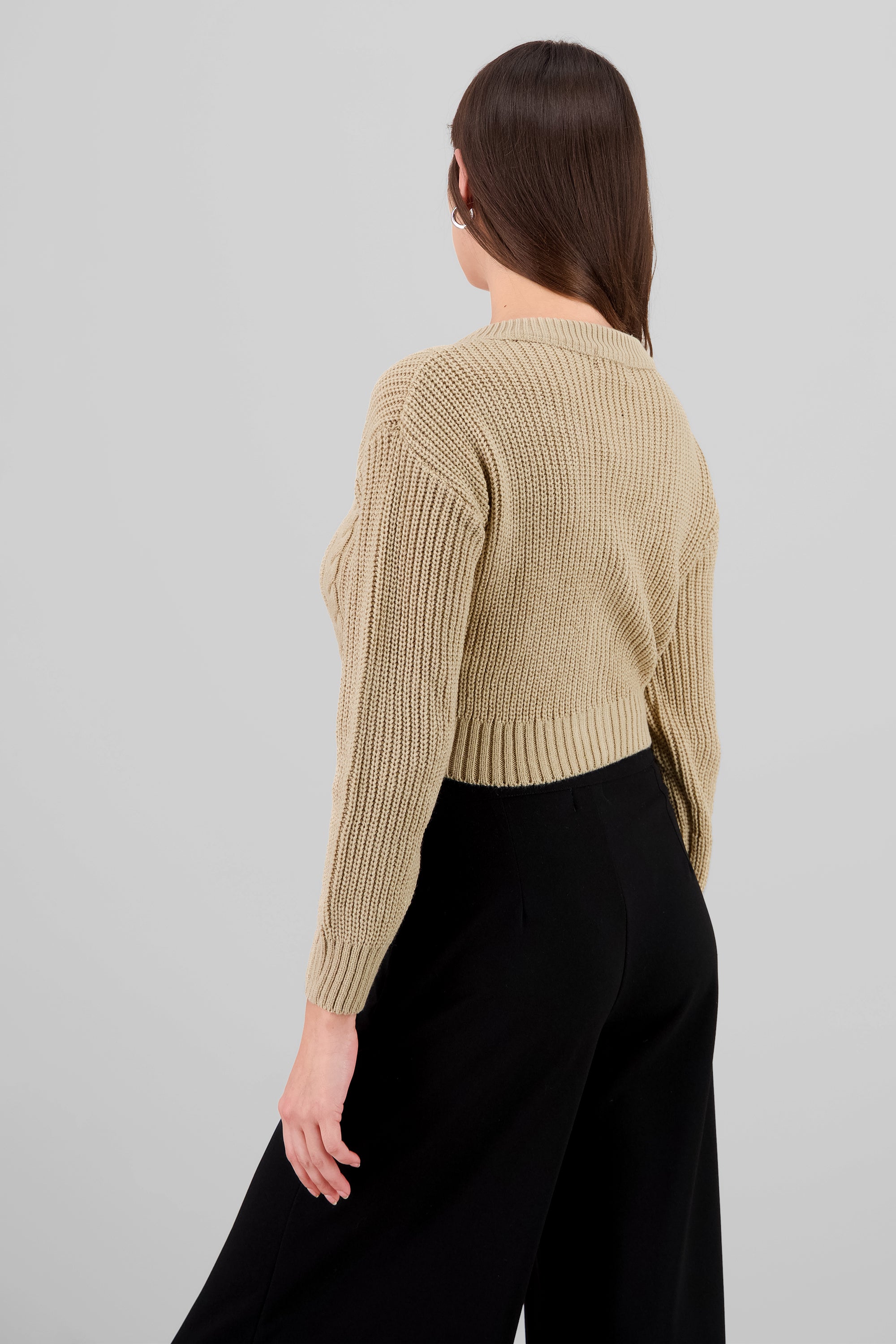 Cárdigan Tejido Punto Botones TAUPE