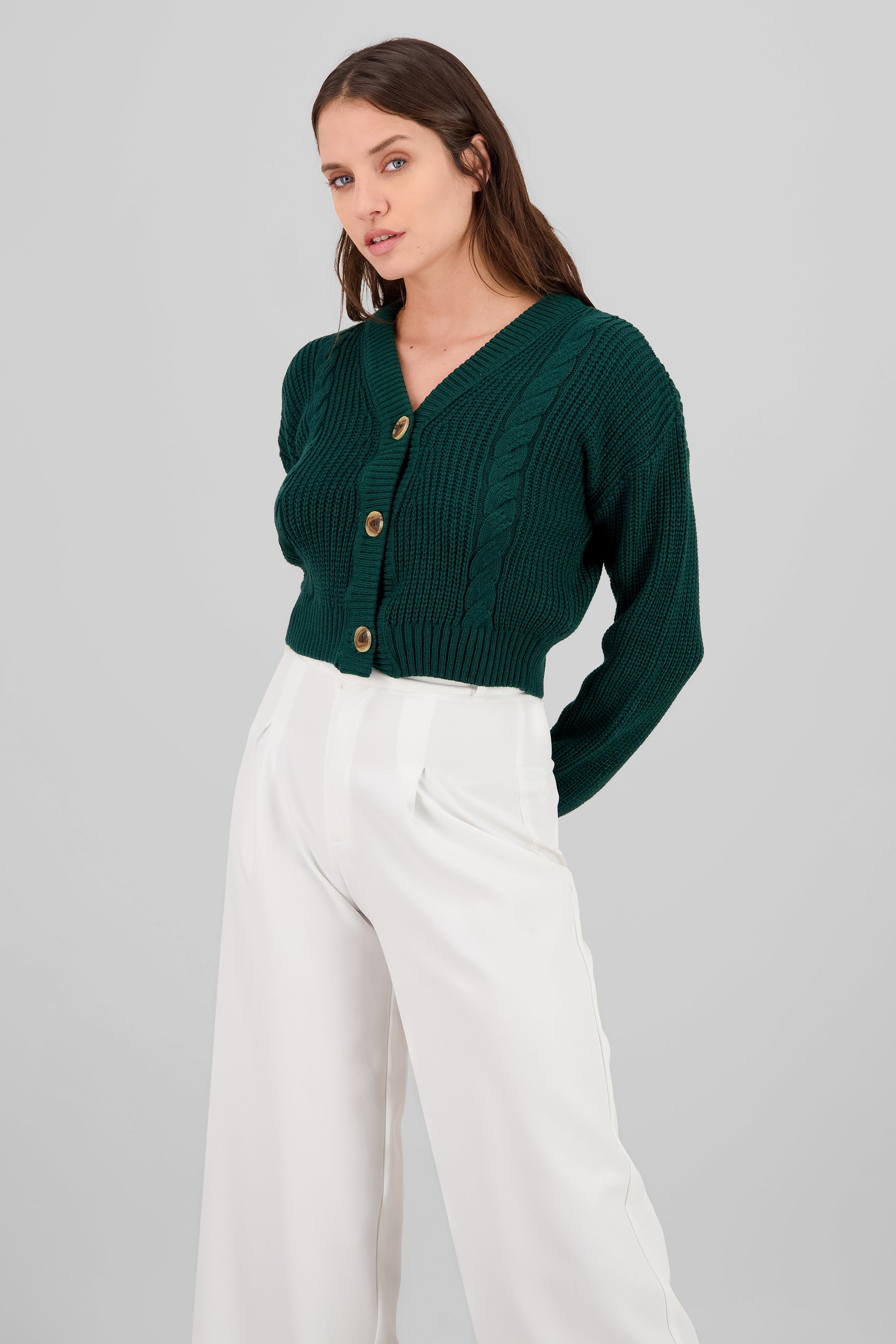 Cárdigan Tejido Punto Botones JADE