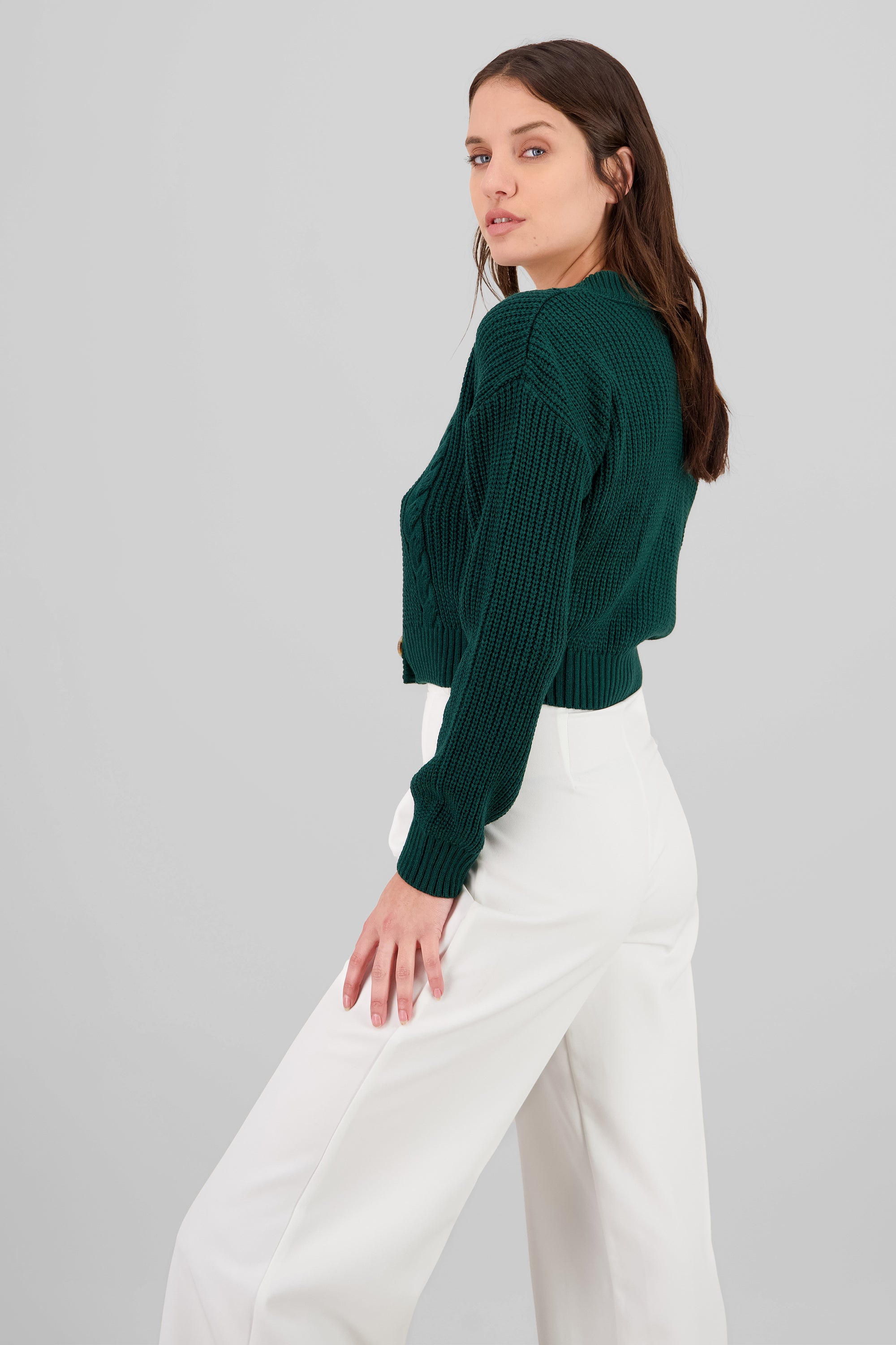 Cárdigan Tejido Punto Botones JADE