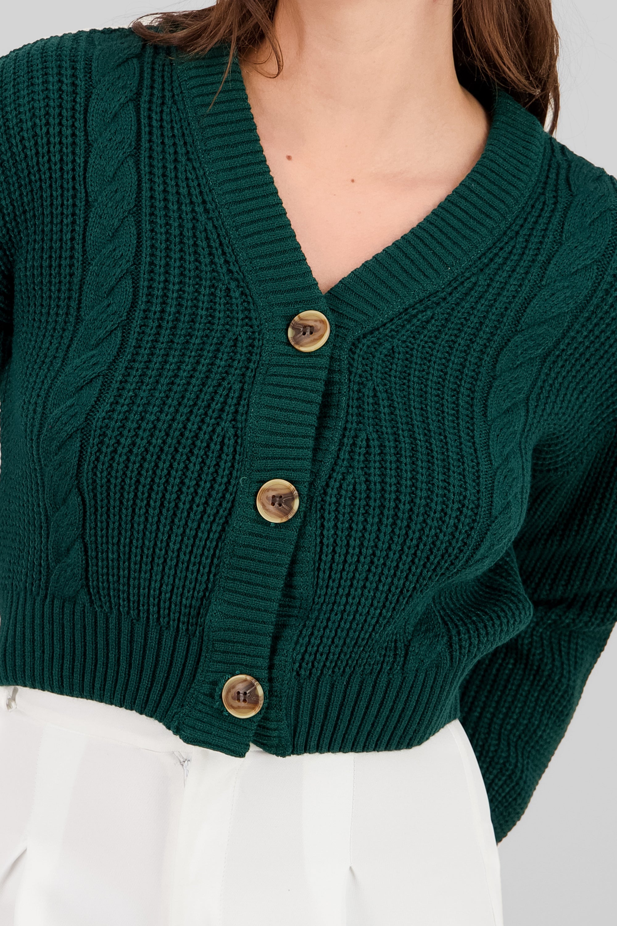 Cárdigan Tejido Punto Botones JADE