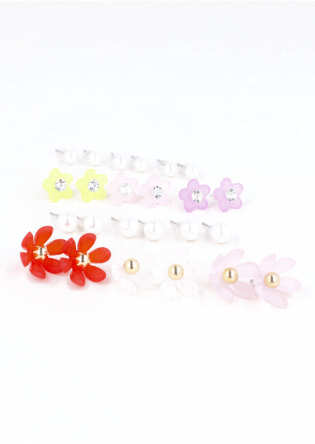 12Pr Aretes Flores ROSA