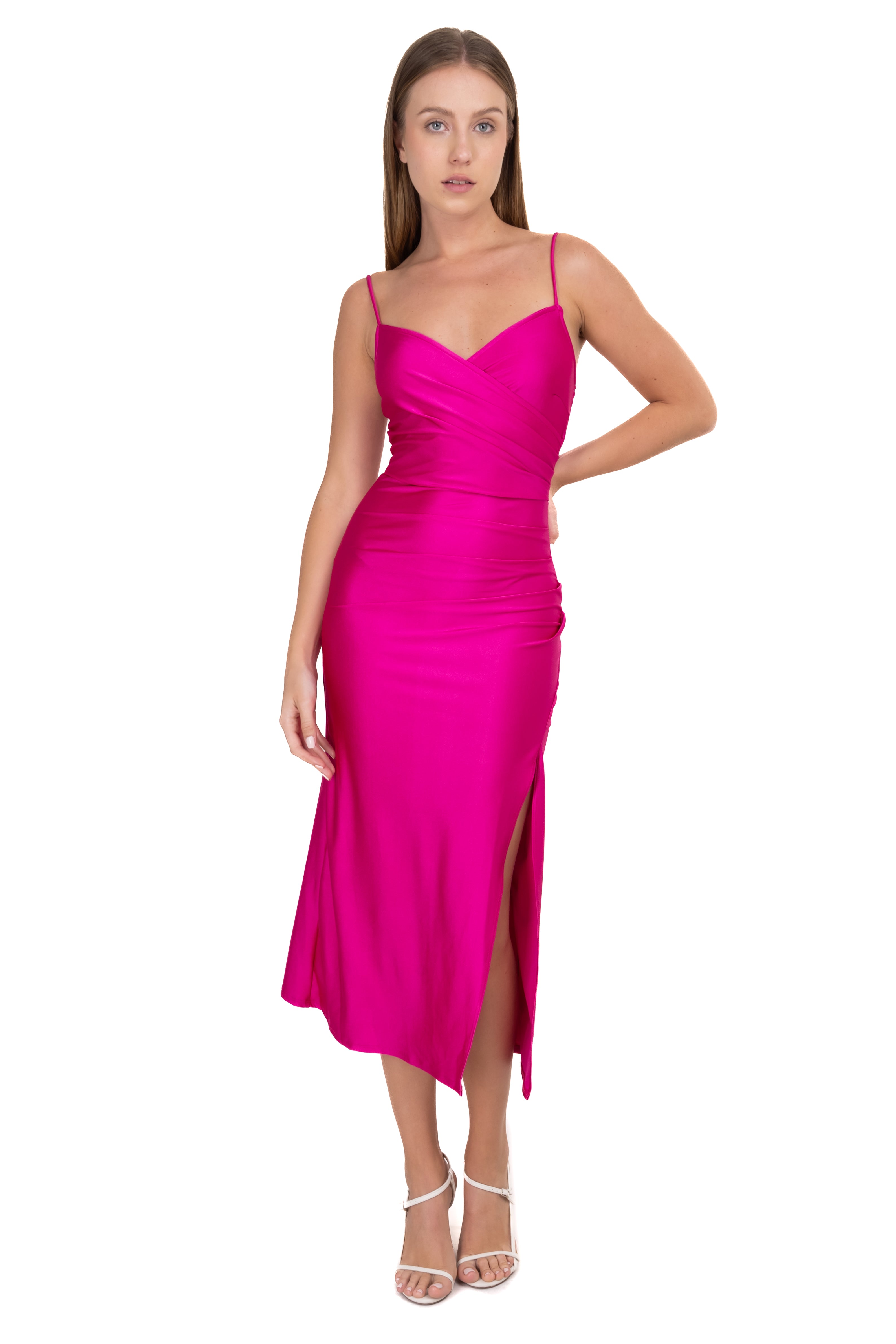 Vestido midi tirantes cruce escote FIUSHA