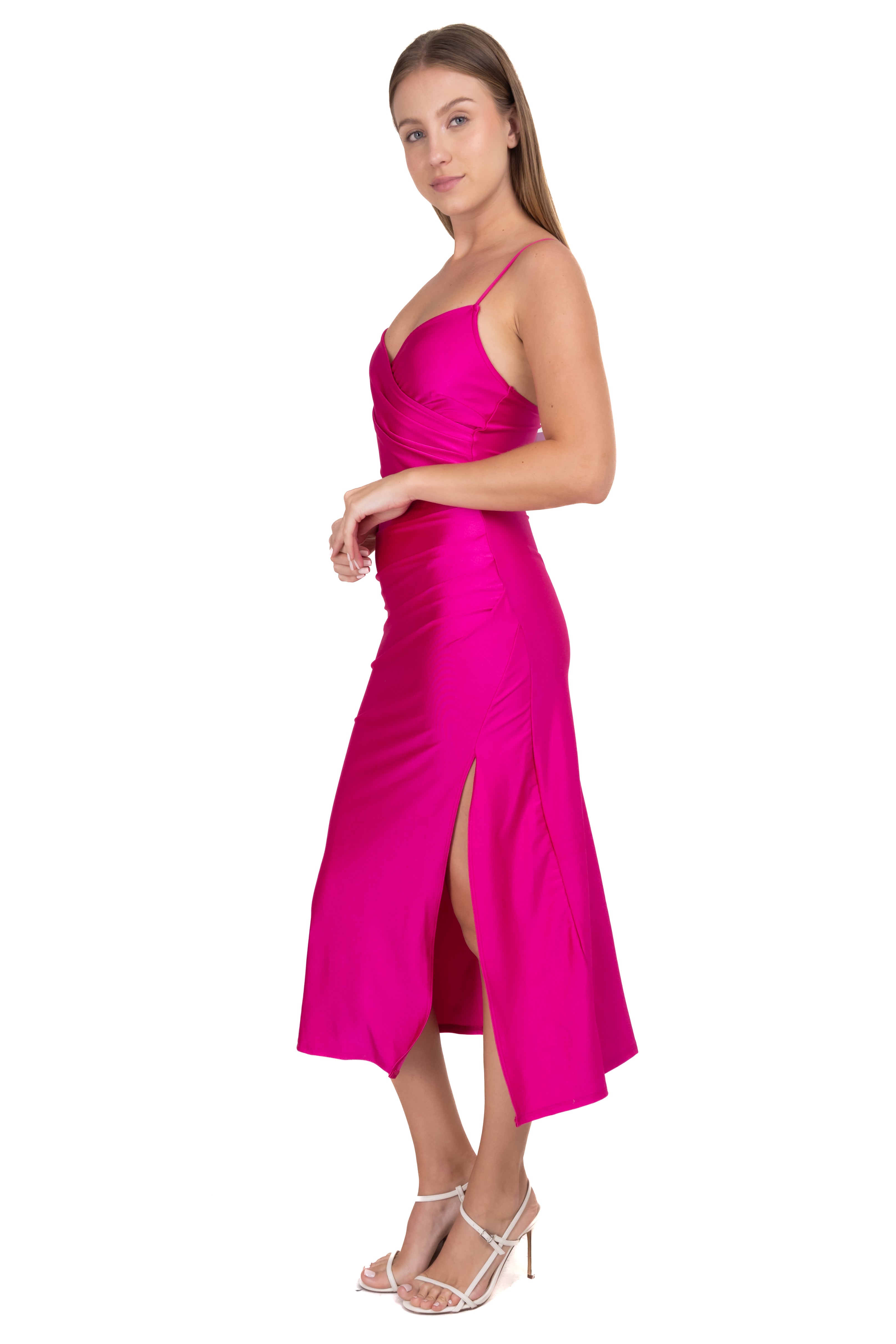 Vestido midi tirantes cruce escote FIUSHA